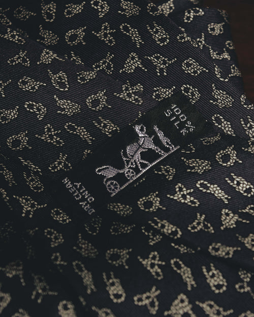 "Hermès" 80's-90's Classic jacquard silk necktie