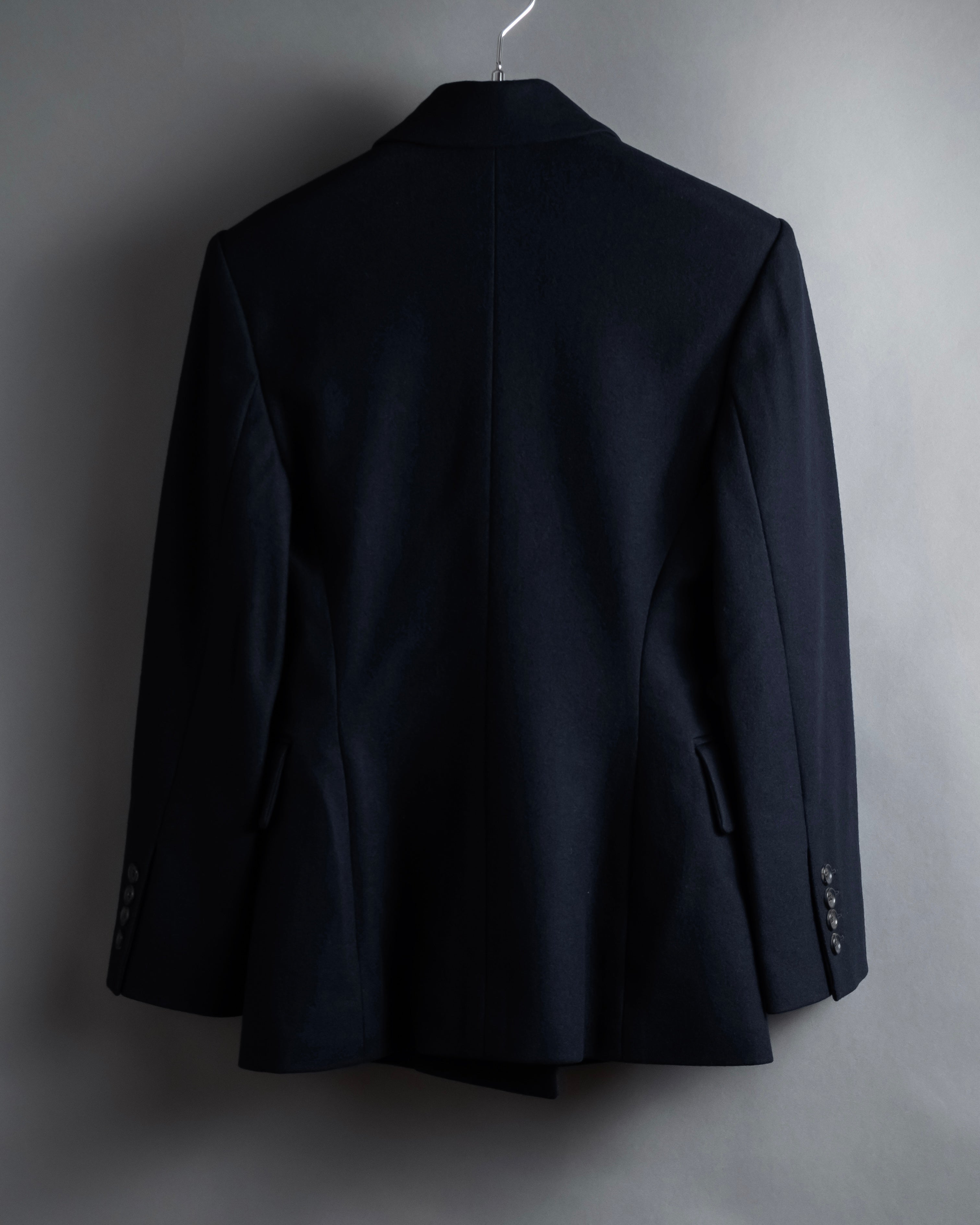 "CELINE" 90’s Sculpted double-breasted peak lapel tailored jacket