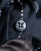 "MSGM" Frill design logo pinstripe pattern shirt