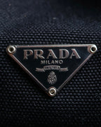 "PRADA" Clasp design monotone color bowling bag