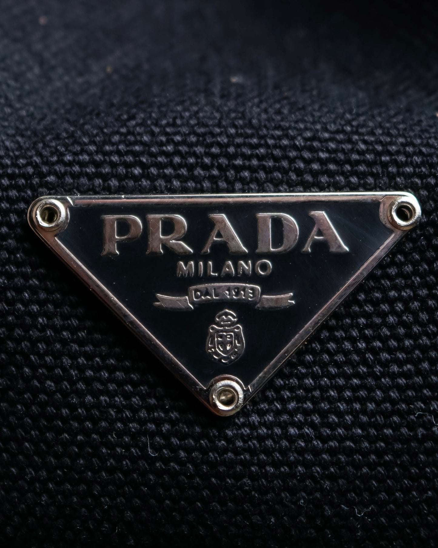 "PRADA" Clasp design monotone color bowling bag