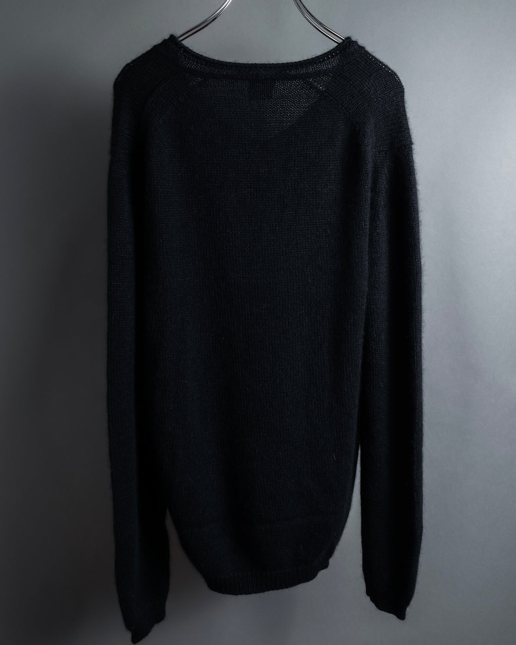 "GUCCI" Silky mix angora V-neck knit pullover