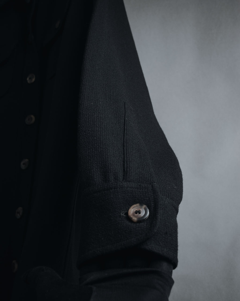 "Salvatore Ferragamo" 90’s signature engraved buttons wool shirt jacket