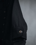 "Salvatore Ferragamo" 90’s signature engraved buttons wool shirt jacket