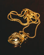 "Christian Dior" 80's-90's Gold monogram pendant necklace