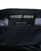 GIORGIO ARMANI/ Virgin Wool Straight Trousers Black