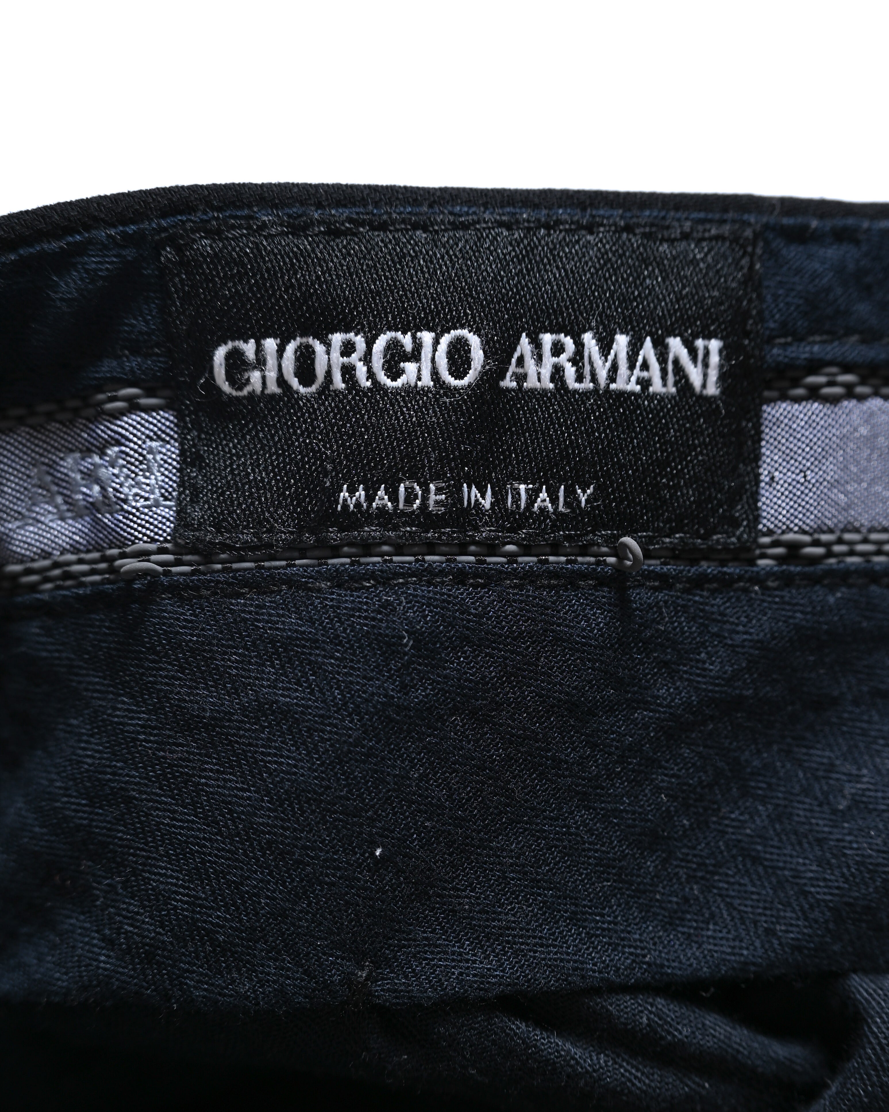 GIORGIO ARMANI/ Virgin Wool Straight Trousers Black