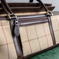 "BURBERRYS" Multi color check pattern canvas leather combination boston bag