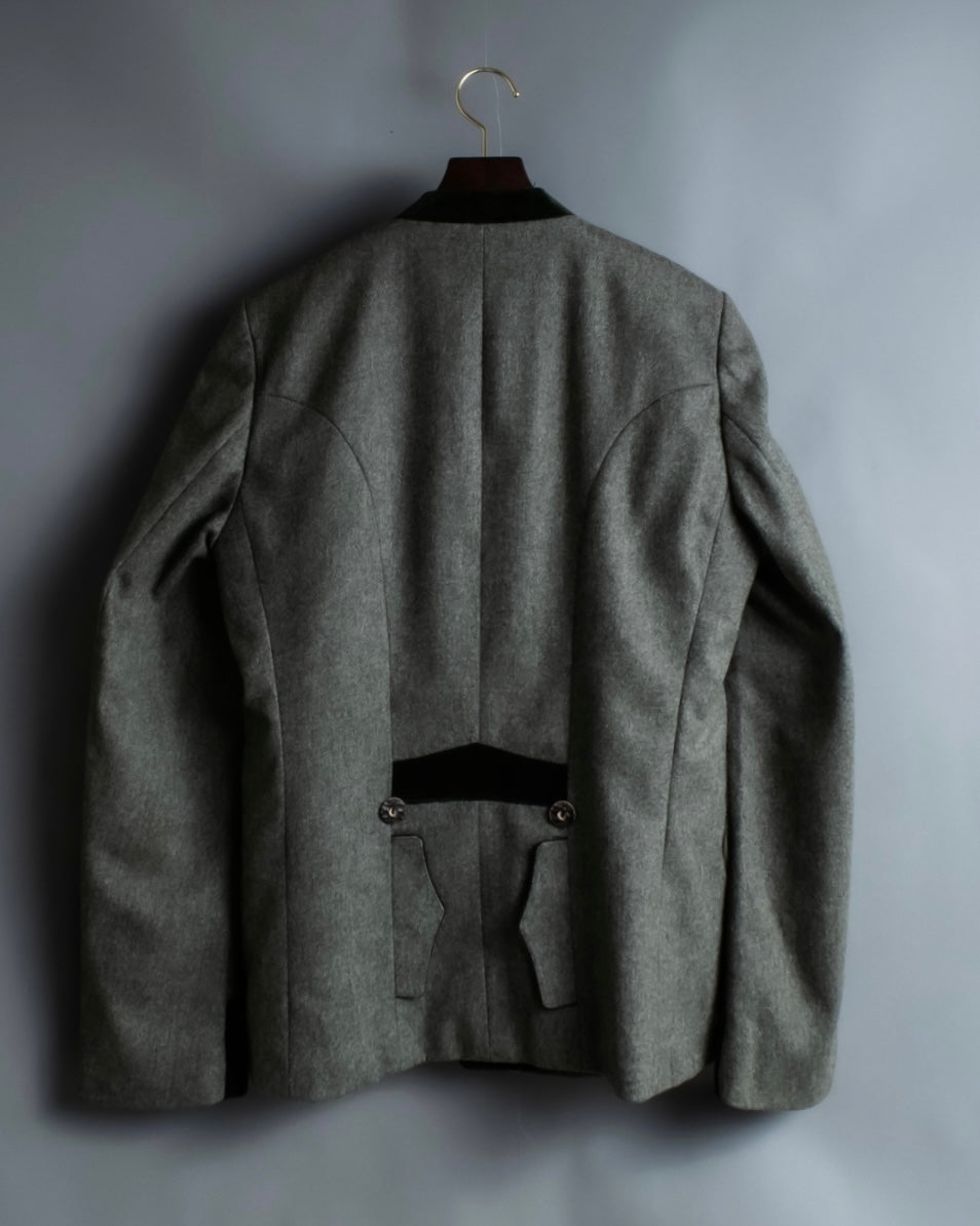 Vintage velor switching Tyrolean tailored jacket