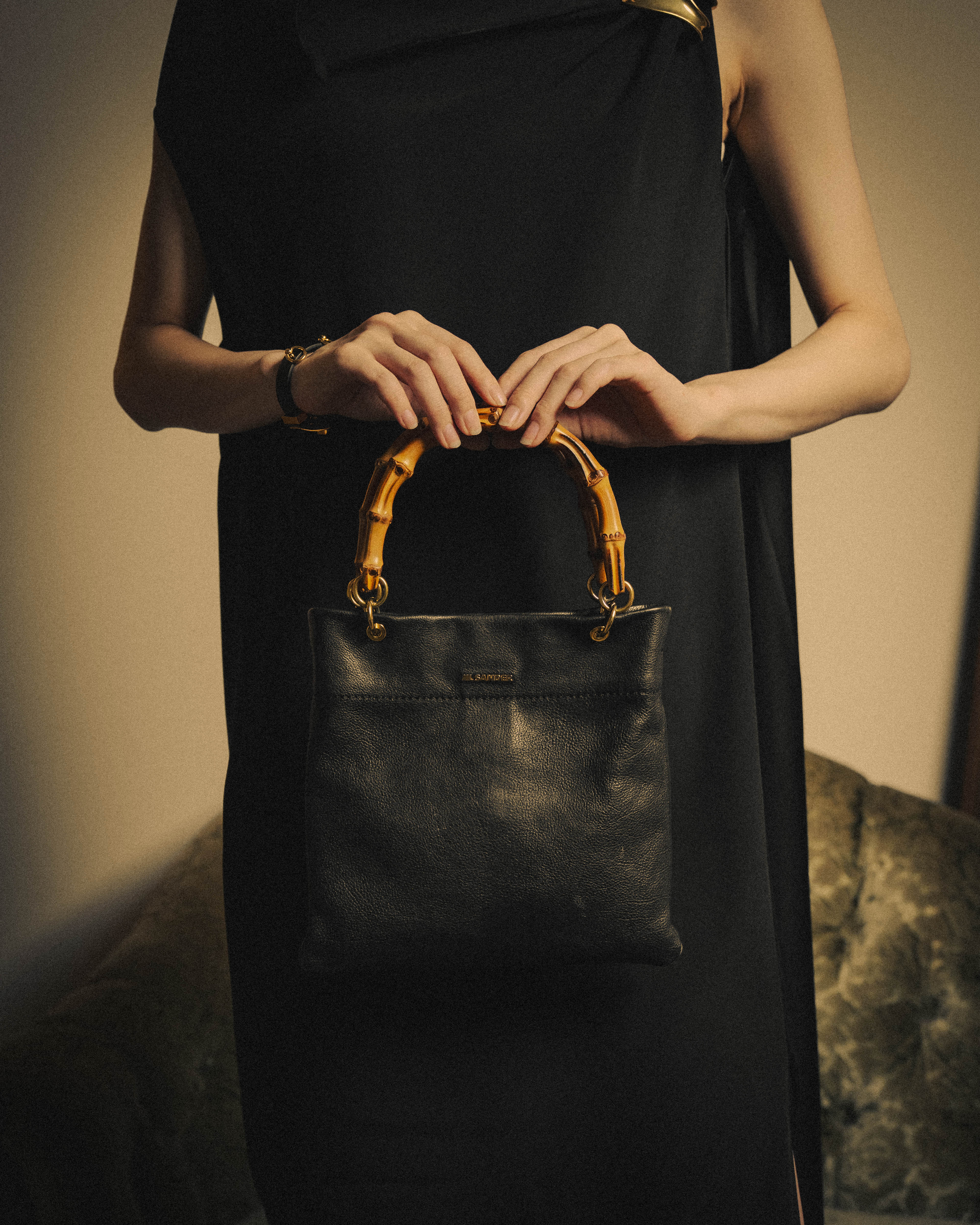 美品　JIL SANDER ジルサンダー　バッグ JIL SANDER (ジルサンダー) - バンブーハンドル ショッパーバッグ