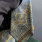 "CHANEL" Regimental pattern gold scattered design neck tie