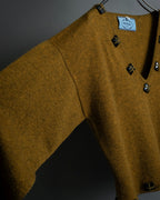 "PRADA" Jewelry decorative design V-neck knit