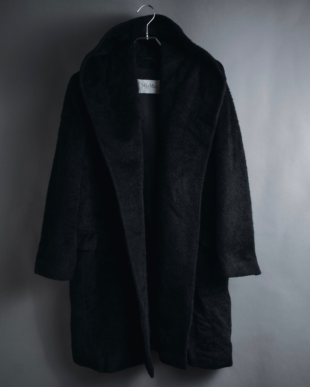 Max Mara 00年代-10年代系带羊驼毛绒毛连帽大衣