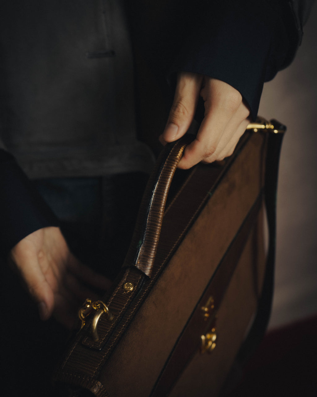 -SPECIAL- “BALENCIAGA” 80’s-90’s suede touch top handle flap bag