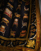 “GUCCI” 90’s-00’s Chair motif silk scarf