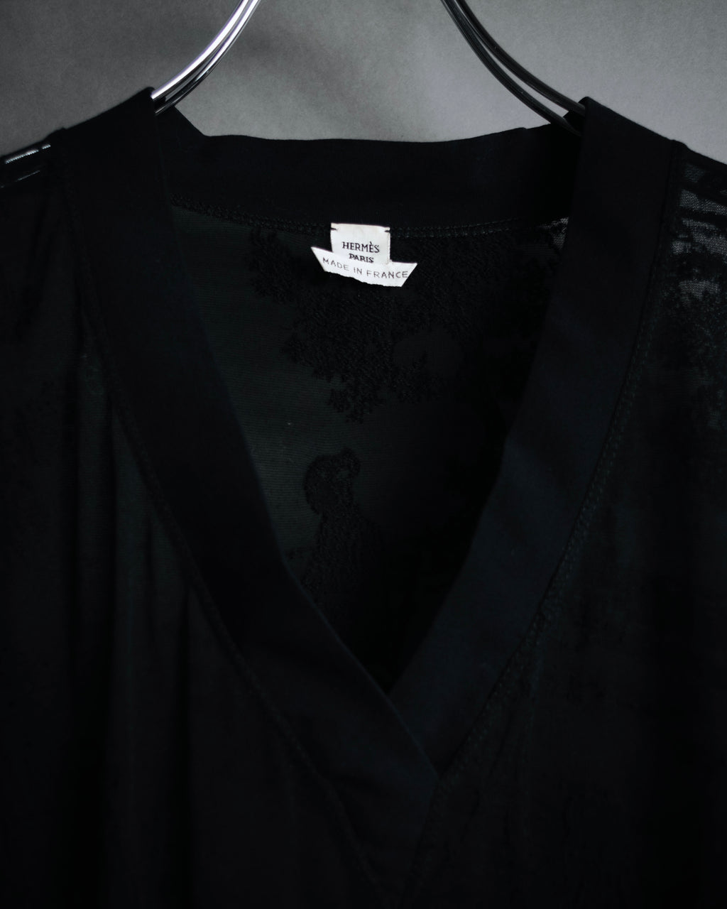 –SPECIAL– "HERMES" 00’s Sheer botanical lace cotton pullover