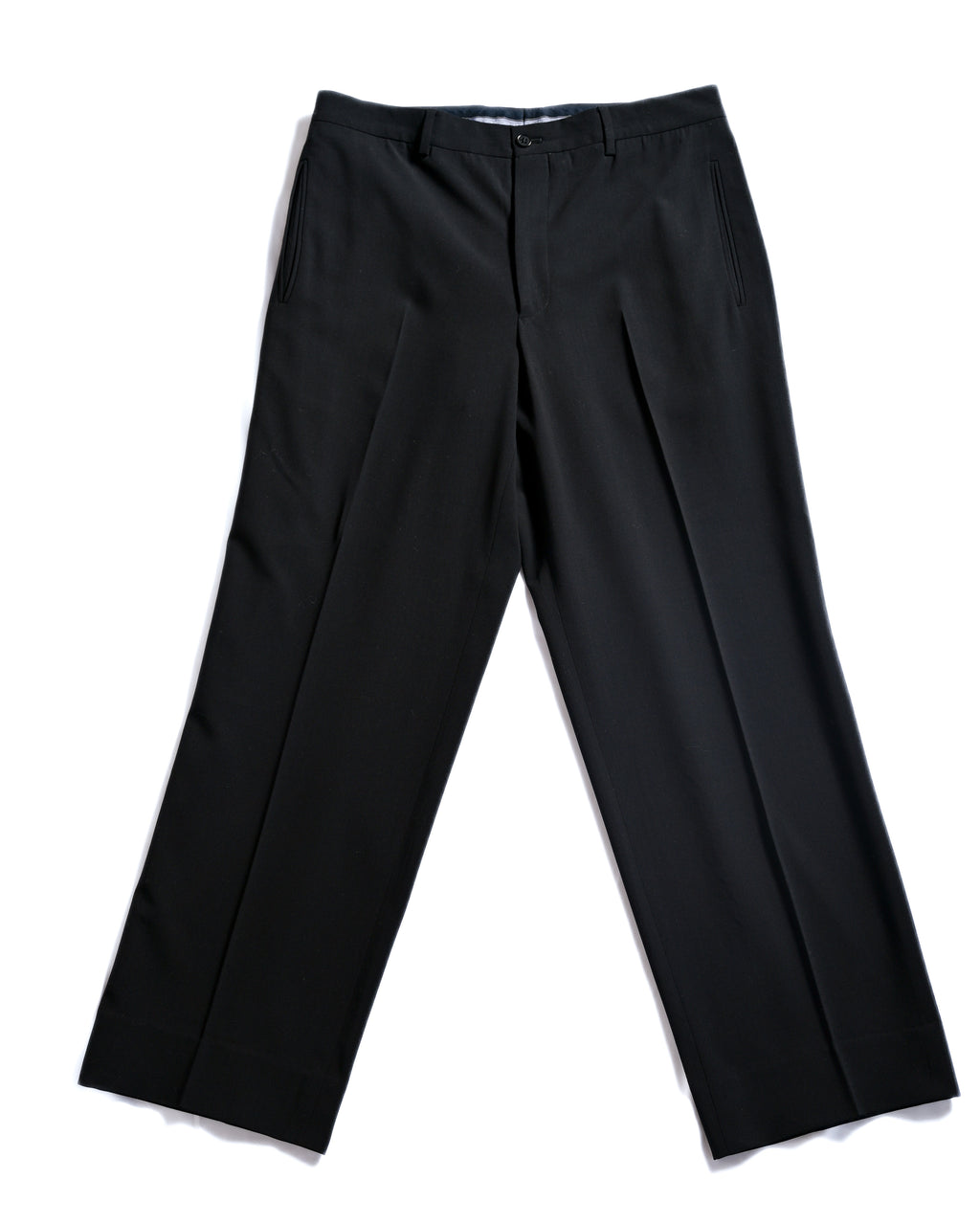 GIORGIO ARMANI/ Virgin Wool Straight Trousers Black