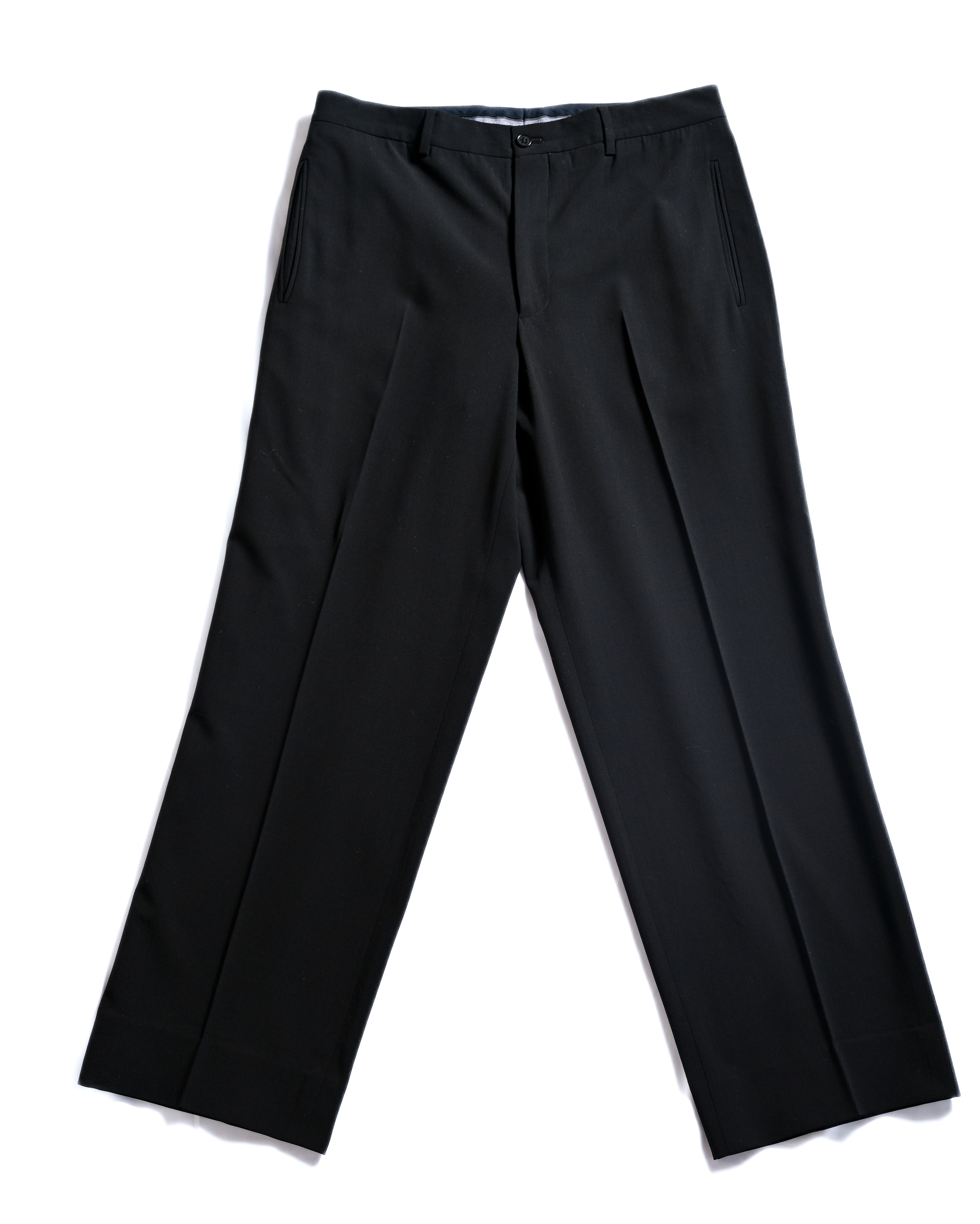 GIORGIO ARMANI/ Virgin Wool Straight Trousers Black