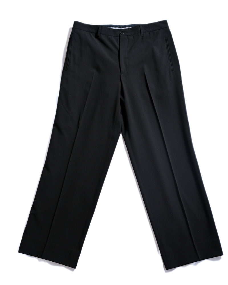 GIORGIO ARMANI/ Virgin Wool Straight Trousers Black