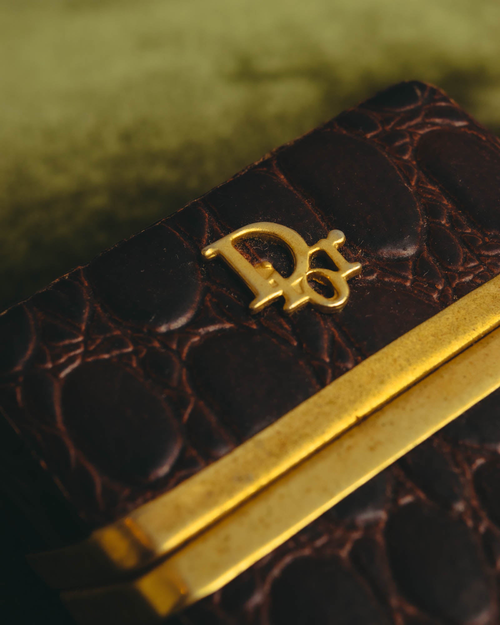 "Christian Dior" 70's-80's Croc embossed cigarette case set