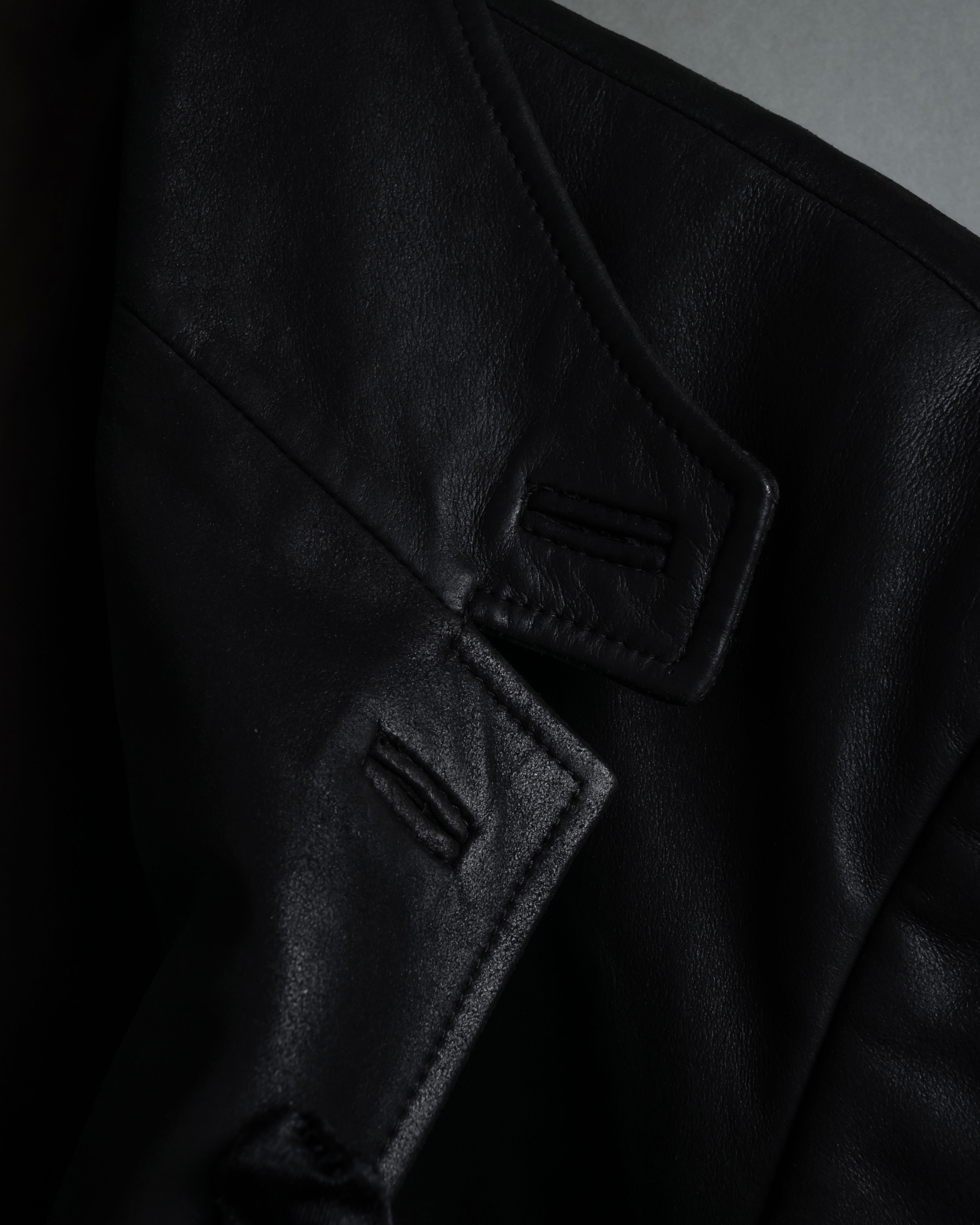 "HUGO BOSS" Oversized calf leather tailored jacket