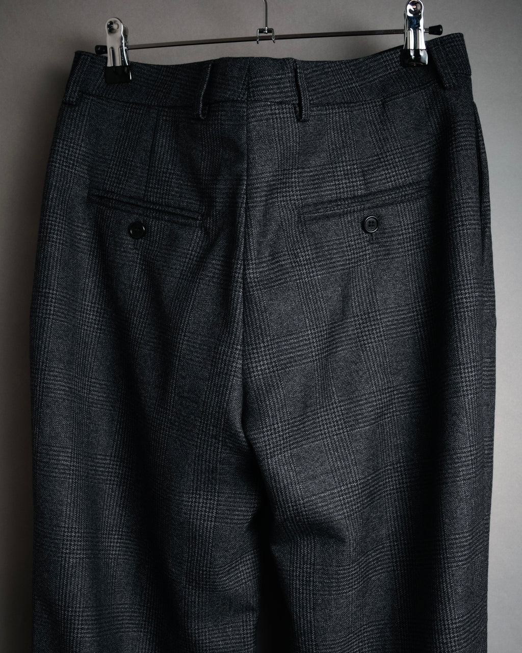 “CELINE” Post-2018 Glen check wool tailored trousers