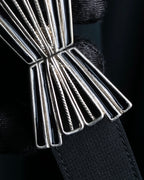 "SOANA" Bowtie belted design long black dress