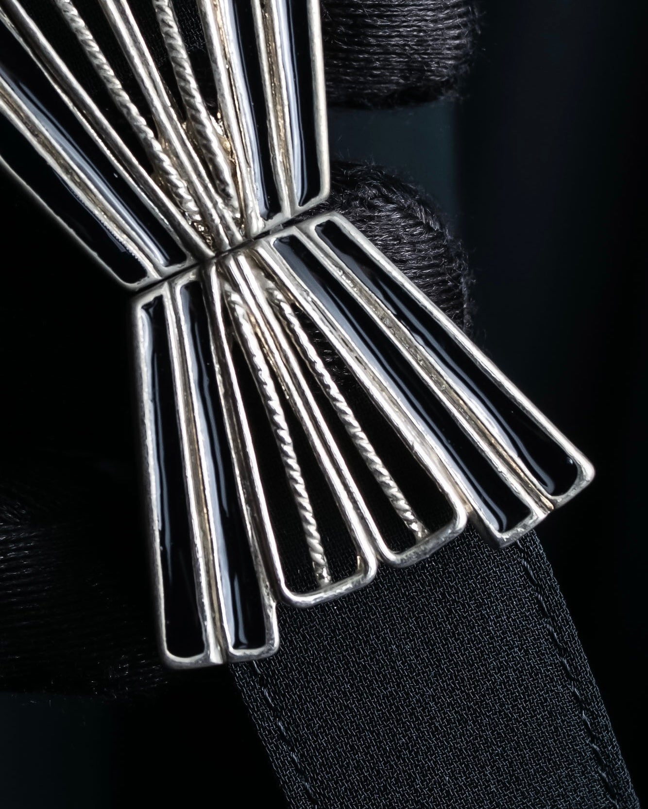 "SOANA" Bowtie belted design long black dress