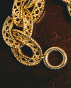 -SPECIAL- “Christian Dior” 70’s-90’s Sculptural openwork gold tone chain bracelet