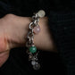 "Tiffany&Co" Multi-coloured stone motif silver bracelet