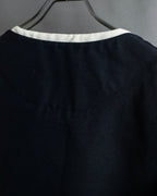 "LIMI feu" Cleric design inverted V-shaped hem short length jacket