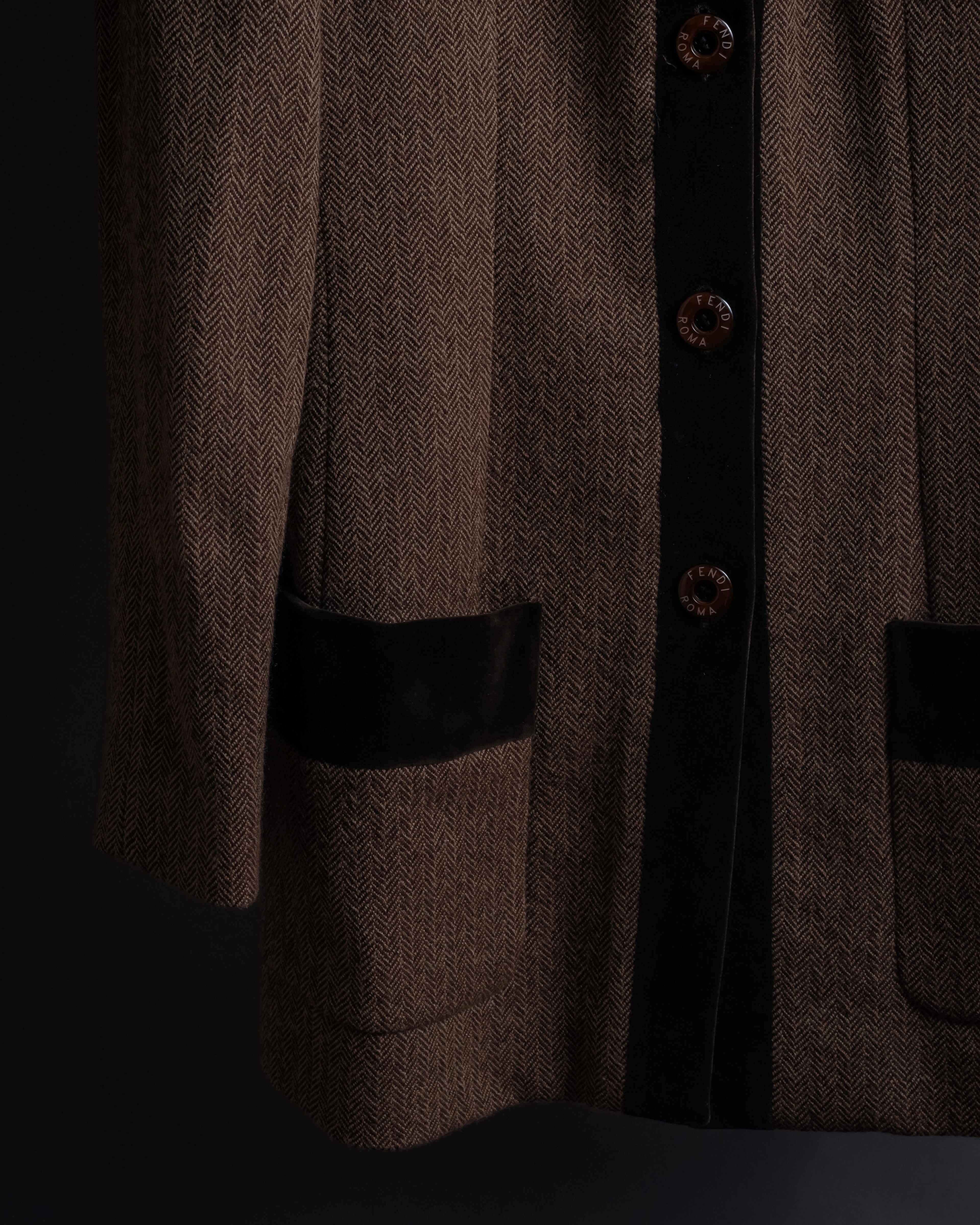 "FENDI" Velvet switching design herringbone set up