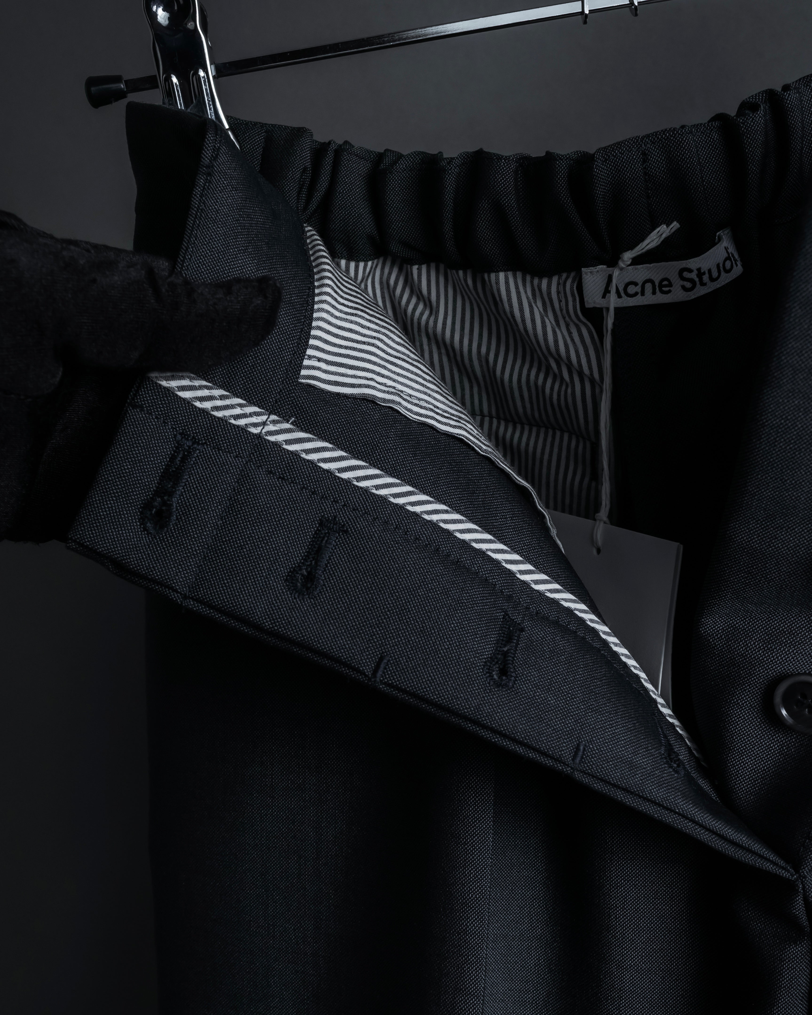 "Acne Studios" Button fly design wide straight slacks