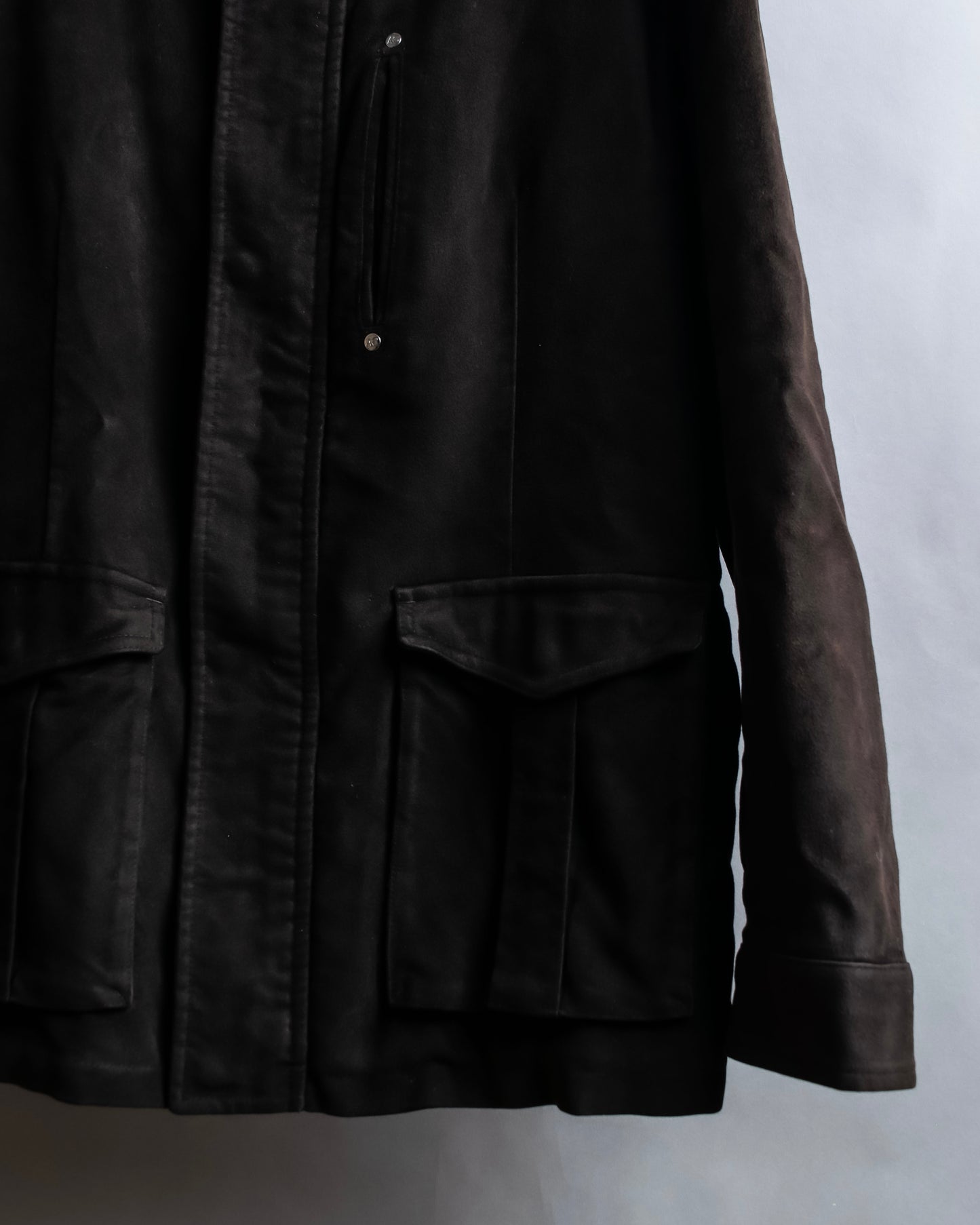 "ARMANI COLLEZIONI" Military detail elbow patch zip-up jacket