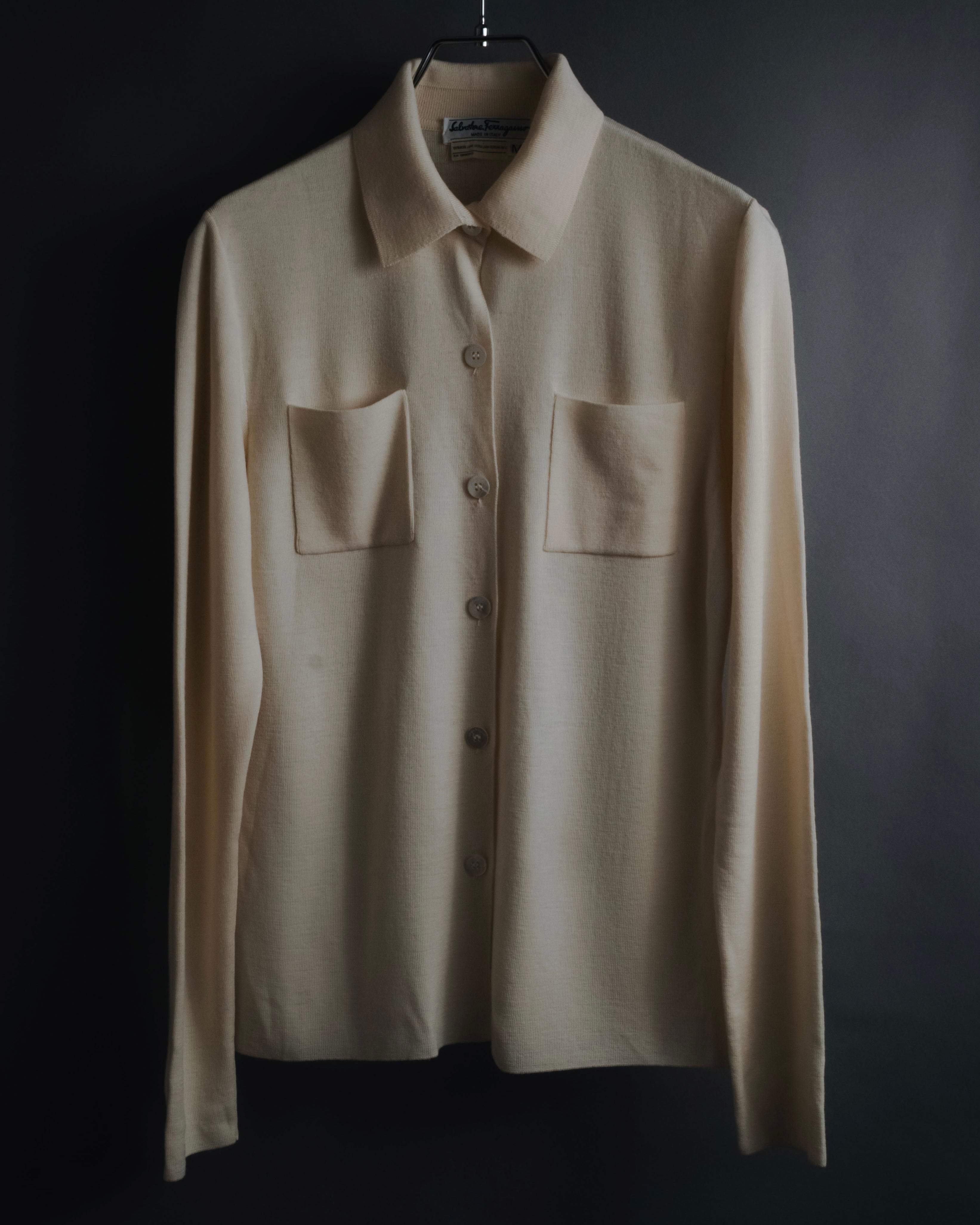 "Salvatore Ferragamo" 2000’s virgin wool knit shirt