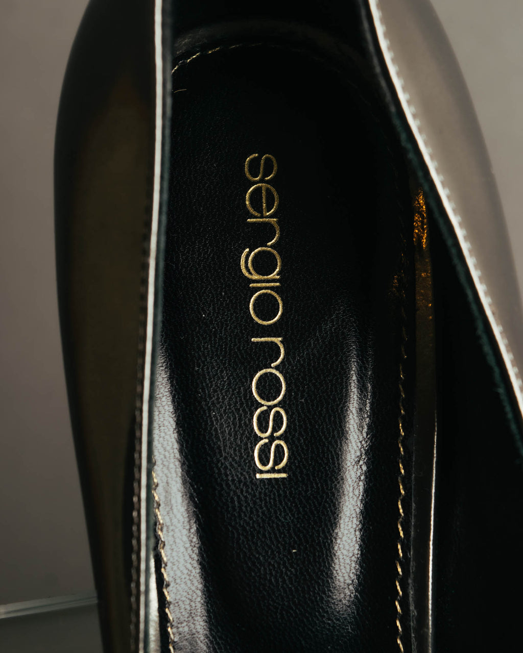 "Sergio Rossi" 00's-10's Glossy black leather high heel pumps