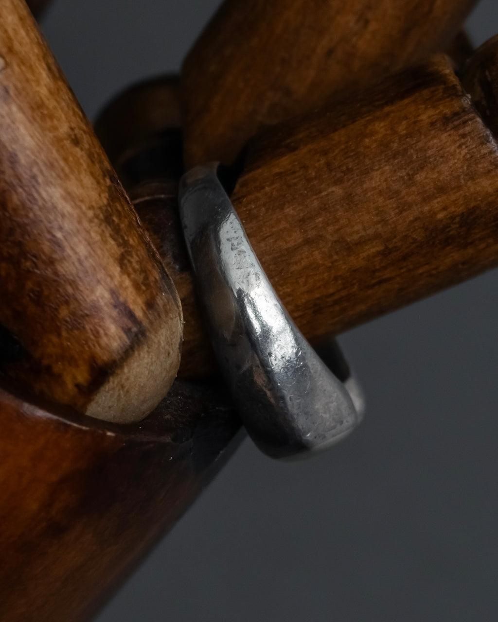 "Vintage bulging organic design silver 925 ring"