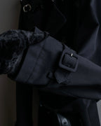 "VALENTINO" Belt docking design leather switching trench coat