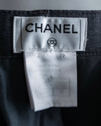 "CHANEL" 100% wool wide tapered slacks