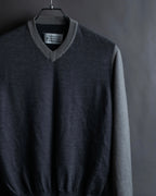"Maison Martin Margiela" 2008SS two-tone V-neck knit
