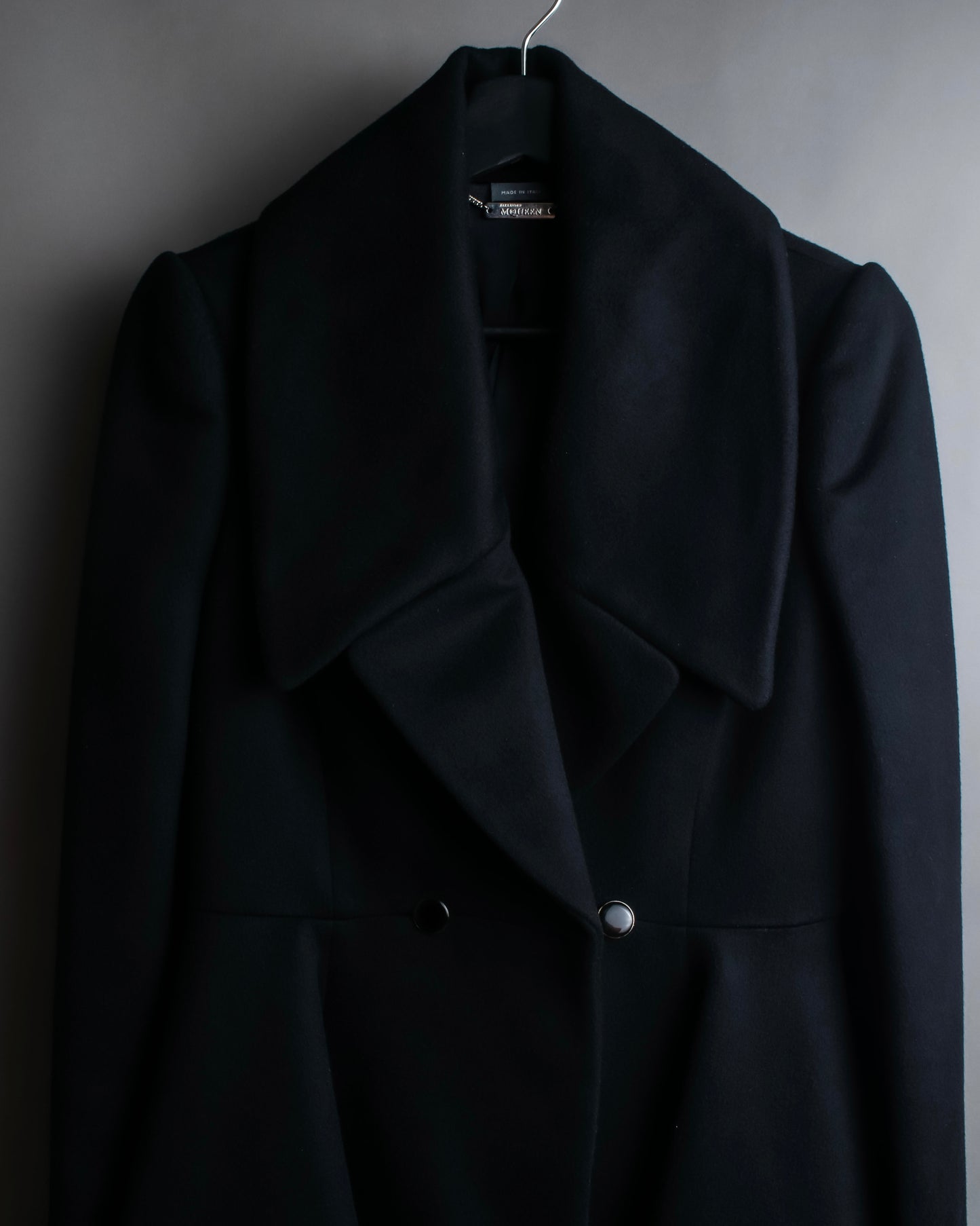 "Alexandar McQueen" Sarah Burton period large lapel double-breasted oversized mid length coat