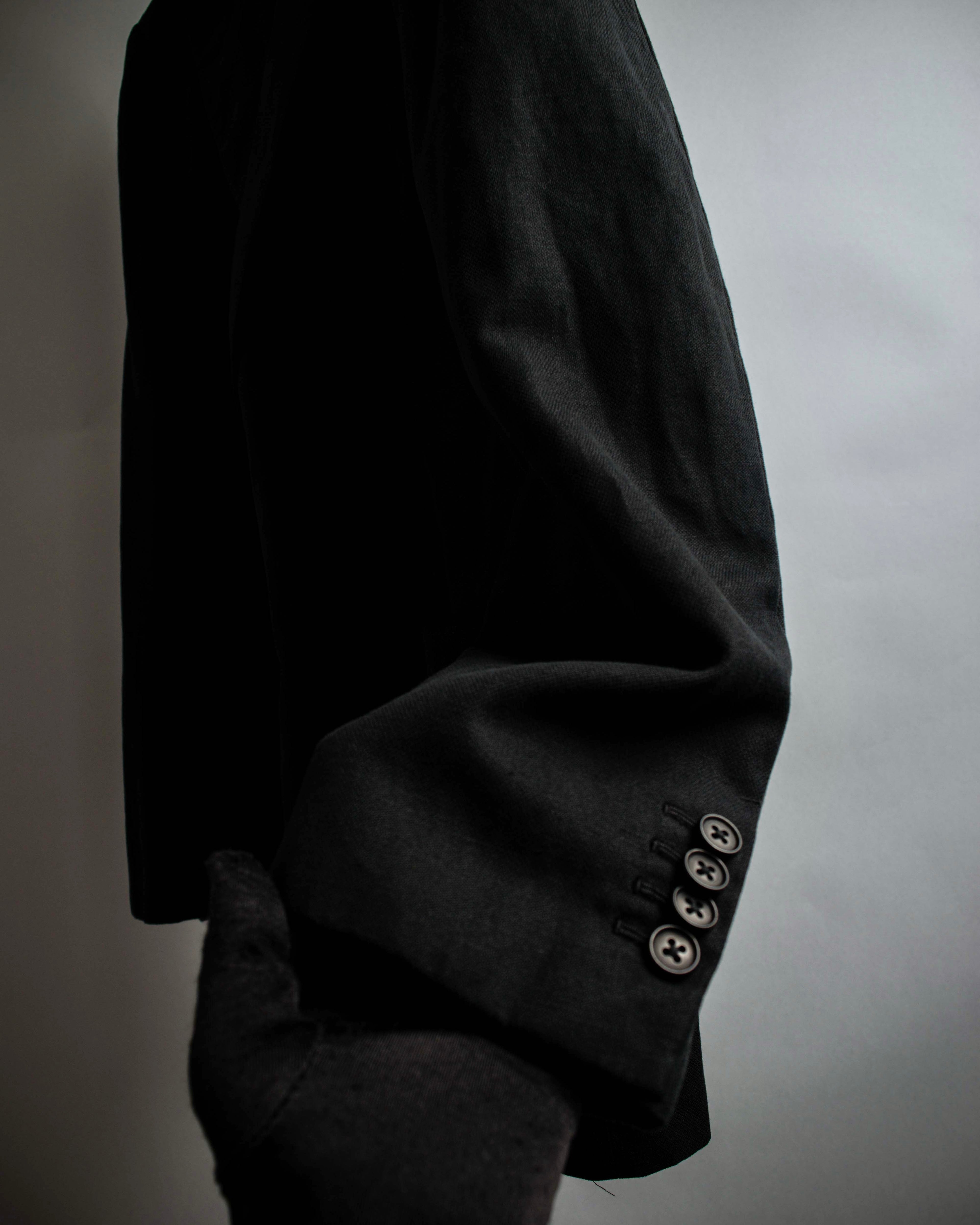 "HERMES" 90's Elegantly relaxed cotton linen tailored jacket