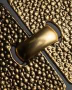 "YVES SAINT LAURENT" Granular texture diamond gold brooch