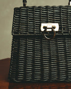 –SPECIAL– "Salvatore Ferragamo" 90's-00's Sculptural basket top-handle handbag