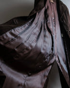 "LOEWE" 80's flowing line suede leather chester coat