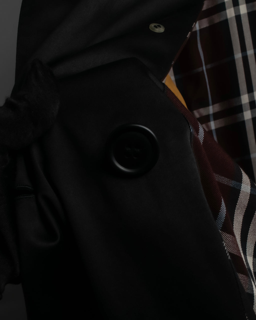 "BURBERRYS" Traditional detail double-breasted stand color trench coat