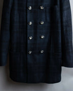 "DOLCE & GABBANA" Double-breasted bejeweled button check pattern jacket