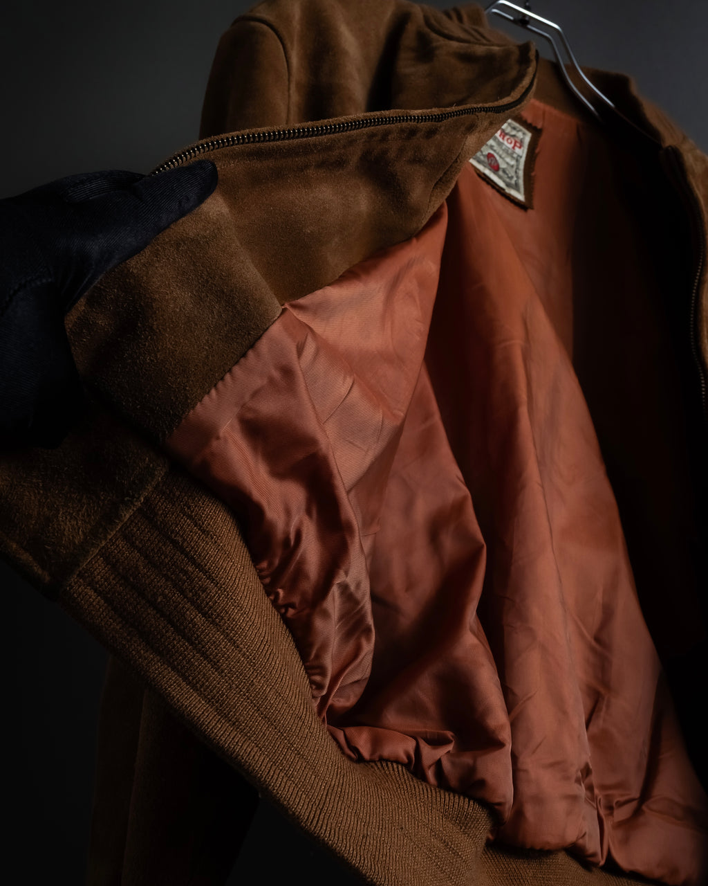 "SEAHOP" Ribbed design suede leather blouson