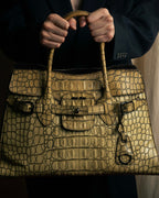 "MIU MIU" Belt strap design embossed leather hand bag