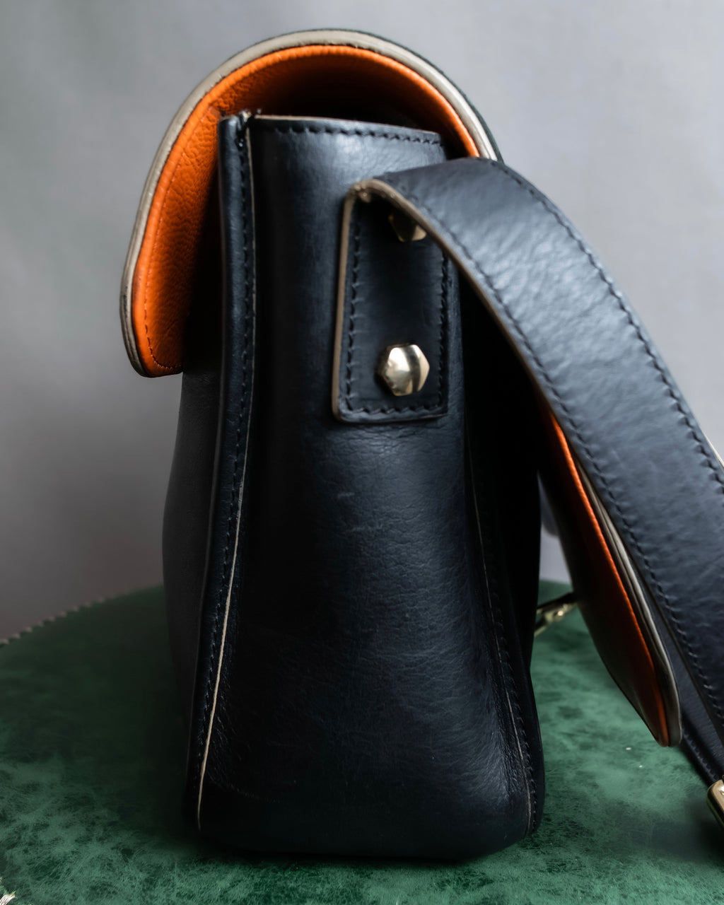 "Chloe" Leather &amp; canvas combination design chain crossbody bag